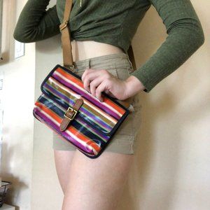 Retro Striped Buckle Fossil Purse (Like New)